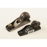 A STANLEY knuckle joint block plane and