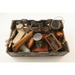 A box of tools and kitchen items