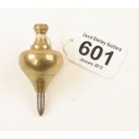 A 21/2 " brass plumb bob with steel poin