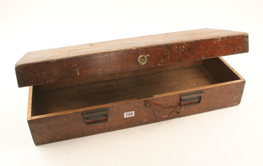 A lockable pine box by HOLTZAPFFEL 32" x