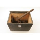 A pine box of tools