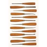 13 slender carving tools by FROST Norwic