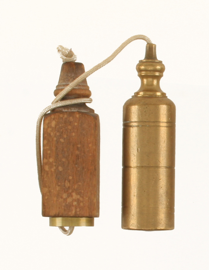 A Dutch masons 4" brass plumb bob with s
