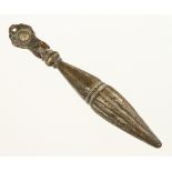 A 17/18c Turkish bronze plumb bob or rop