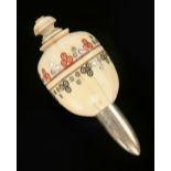 A pretty 19c European 3 1/2" ivory plumb