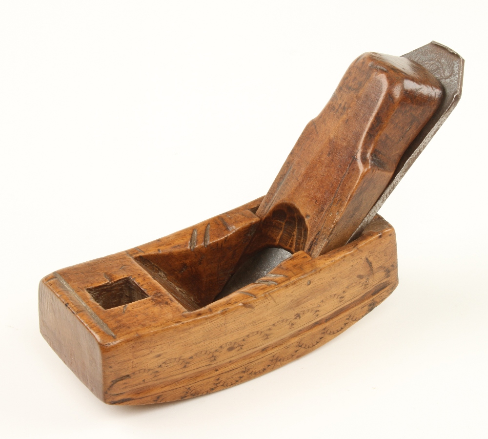 A pretty 18/19c miniature fruitwood smoo - Image 2 of 2