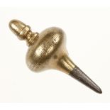 A 4" brass plumb bob with acorn finial l