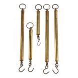 Five Salter's tubular brass scales 4, 50