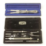 A German silver drawing set and a propor