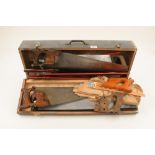 A pine carrying case with 11 saws G