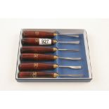 An unused set of six carving tools by CROWN in orig box G++