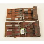 2 BONSA tool kits in leather pouches