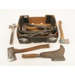 Seven hatchet and three other tools G