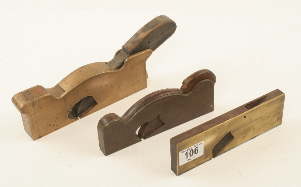 2 brass and  iron shoulder planes for restoration