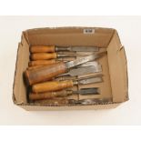 A set of six bevel edge chisels and four others G