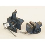 A metal and wood vice both by RECORD Nos 00 and 51 junior G+