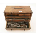 An engineers seven drawer tool box by MOORE and WRIGHT with tools G