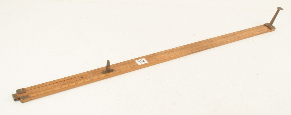 A 45" Customs and Excise boxwood head rod with brass foot by DRING and FAGE G+