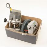 A circular saw and a router