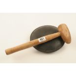 A bossing mallet and a leather pad G+