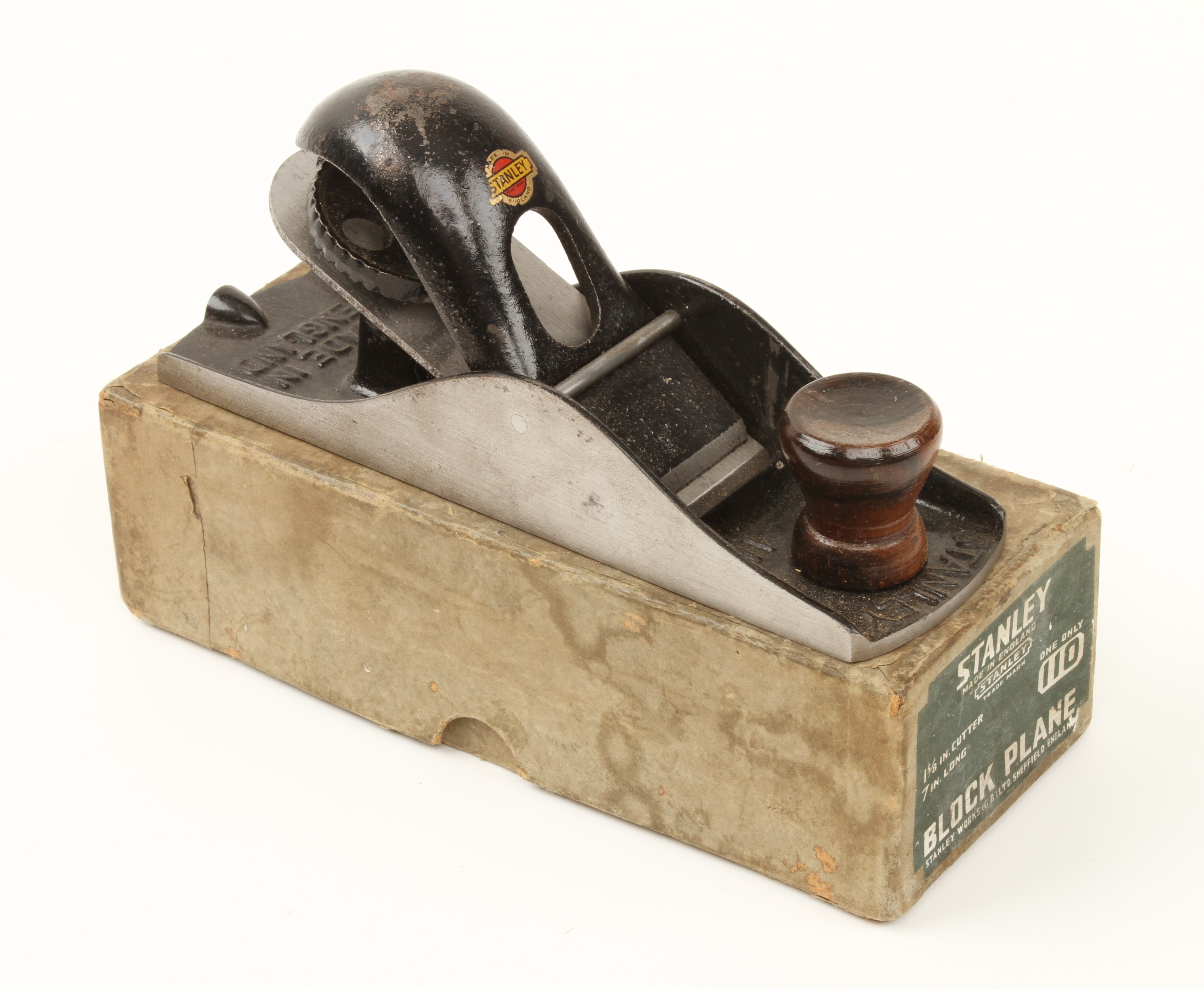 A little used STANLEY No 110 block plane in orig box G++