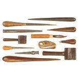 A selection of sailmakers tools incl.