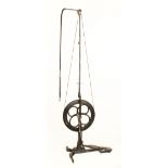 An early dentists treadle drilling machine japanned with gold decoration c/w 3 drill holders G