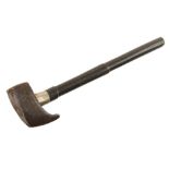 A French farriers hammer with ebony handle and German silver ferrule G+