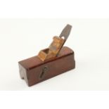 An early mahogany chamfer plane 7" x 2 1/4" with beech sliding box and boxwood wedge G+