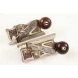 A pair of STANLEY No 98 and 99 side rebate planes with depth stops G+