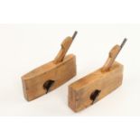 A small pair of boxwood flat and compass rebate planes by G MUSGRAVE Lincoln,