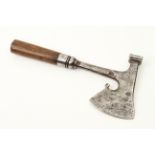 A fine early French axe with shapely 4" blade,
