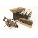 A STANLEY No 55 combination plane c/w 4 boxes of cutters,