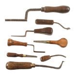 A selection of gunstockers tools incl.