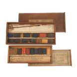 Two early mahogany boxes of architects water colour drawing paints by REEVES & SONS (Jay Gaynor