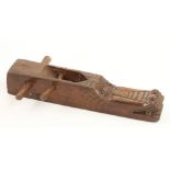 A finely carved 18/19c fruitwood jack plane 12 1/2" x 2 1/2" (Russell collection also featured in