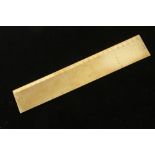 A 10 1/2" x 2" French brass navigational scale rule with chamfered edge G+