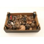 A box of lathe chucks etc