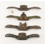 Four metal spokeshaves by PRESTON and STANLEY G