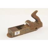 A brass mitre plane with d/t steel sole altered to the rear G-