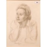 ADRIAN PAUL ALLINSON
Head of a Woman
Pencil drawing
Signed and dated '44
36.5 x 26cm
 Condition