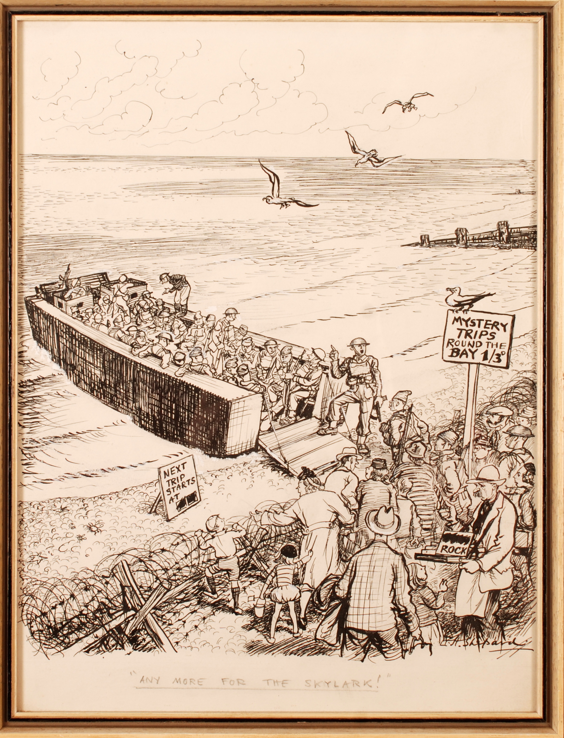 ERNEST HOWARD SHEPARD
'Any more for the Skylark!' Mystery Trips Round the Bay
A wartime cartoon