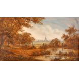 ROBERT IXER Woodland Landscape Oil on canvas Signed 50 x 90cm