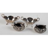 Two pairs of late 19th century silver op