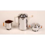 A 1930's insulated chrome coffee pot and