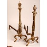 A pair of Georgian style brass column an