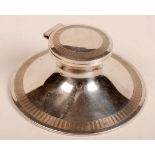 An engine turned silver capstan inkwell,