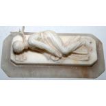 A marble sleeping figure carved paperwei