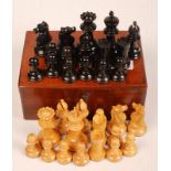 A Staunton pattern chess set maximum hei