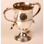 A George III silver trophy cup with pede